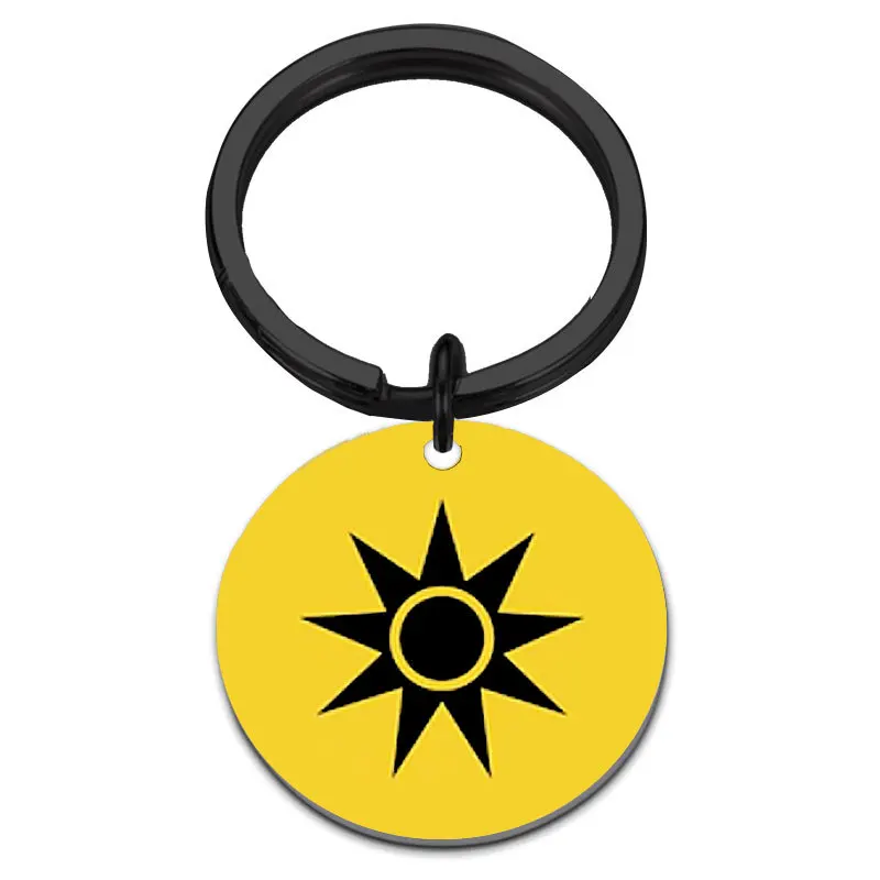 radiology keychain Radiation Symbol Keychains for Door Yellow Warning Sign Keychain for Key Purse Bag Keyring Gift for Friends