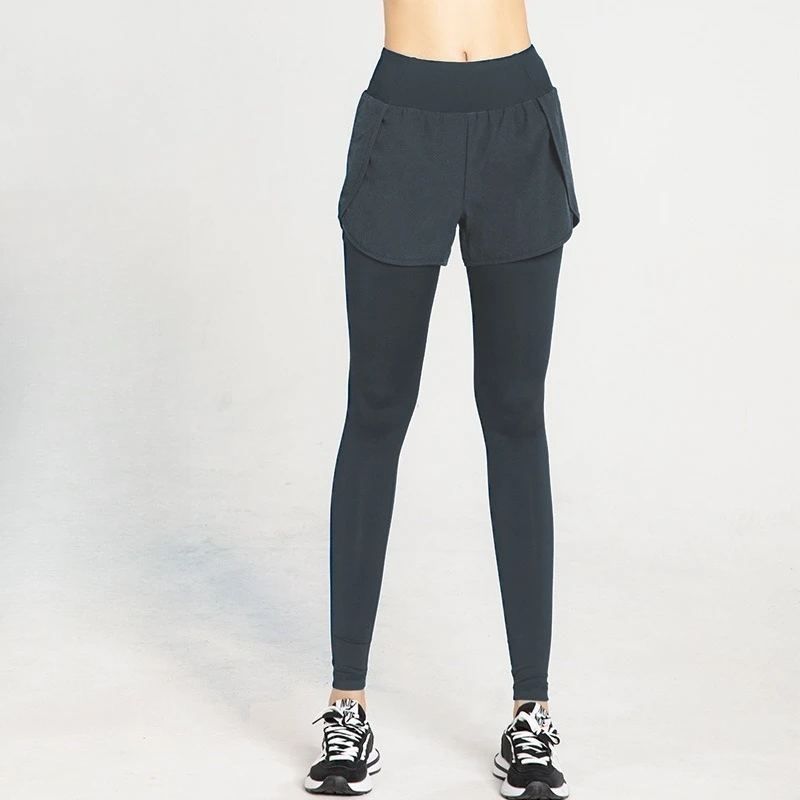 2-in-1 legging hoog getailleerde naadloze zak yogabroek 4D mode gym training buit lift workout elastische panty voor dames