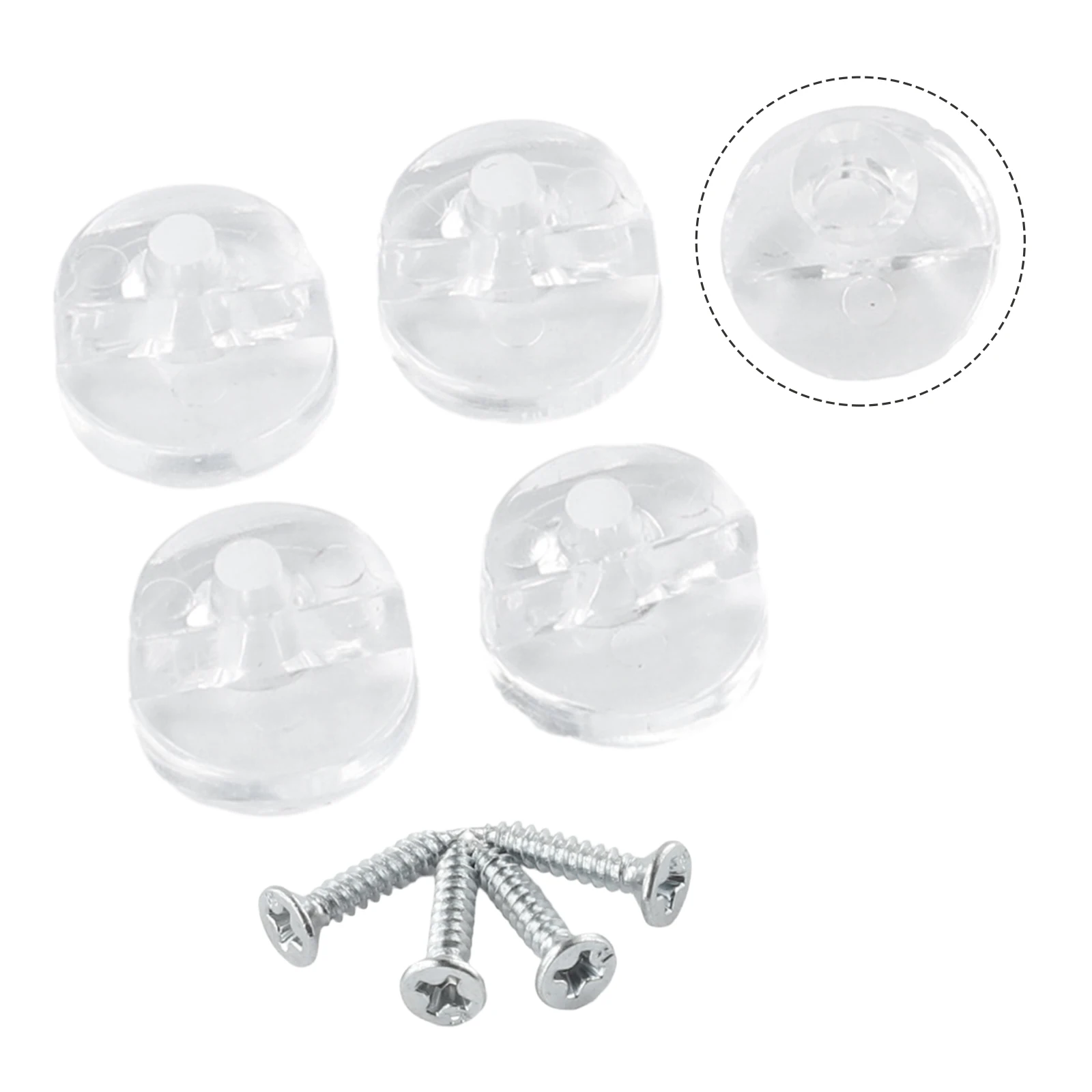 Mirror Wall Clips Fixing Set Plastic Glass Clamps Frameless Clip Glass Bracket Mounting Hanging + 4 Fixing  Screws