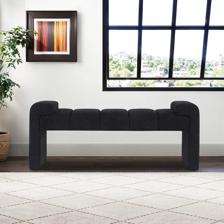 

Скамейка на конце кровати с мягкой обивкой, современная скамейка для спальни, скамейка с каналом, удобная длинная пуфик для гостиной, прихожей