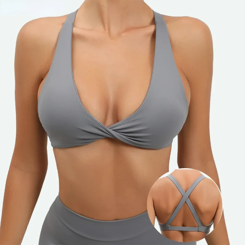 Damskie biustonosze sportowe Mileegirl High Impact, seksowny biustonosz do jogi ze skrzyżowanymi plecami, biustonosze fitness na siłownię, usztywniany biustonosz do ćwiczeń do biegania