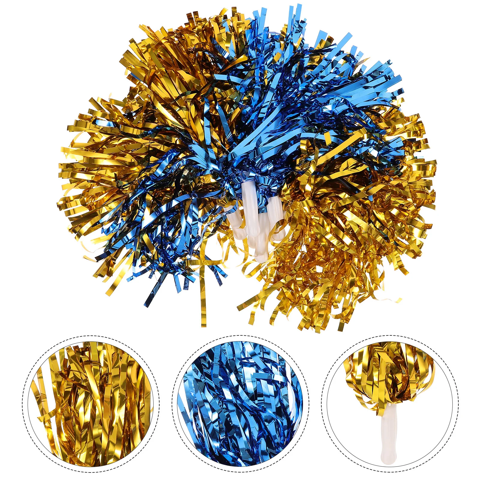 

12Pcs Cheerleading Poms Bright Color Reusable Lightweight Handle Design for Sports Events Dance Performance Party Celebration