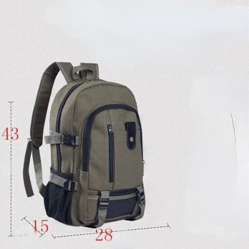 2024 Men\'s Leisure Mountaineering Bag Canvas Large Capacity Multi functional Backpack Outdoor Travel Camping Bag Computer Bags