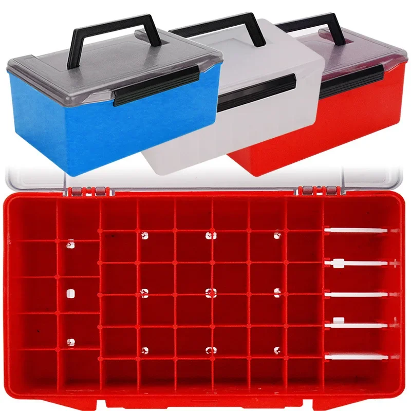 

Large Capacity Fishing Tackle Box 52 compartments Lure Bait Tool Storage Box 27*18*12.5cm Portable Plastic Fishing Storage Box