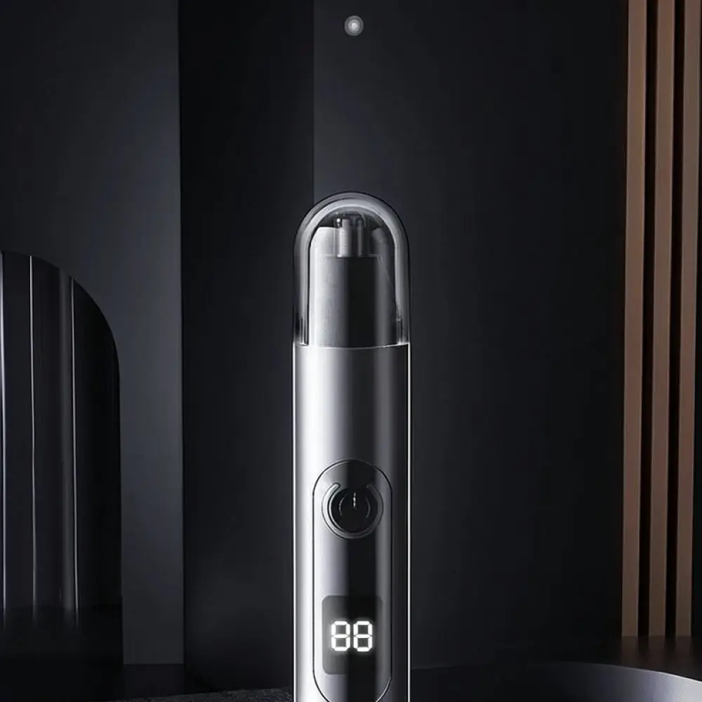 Compact Electric Nose Hair Trimmer Rechargeable Facial Grooming Tool Portable Ear Hair Clipper With LED Indicator
