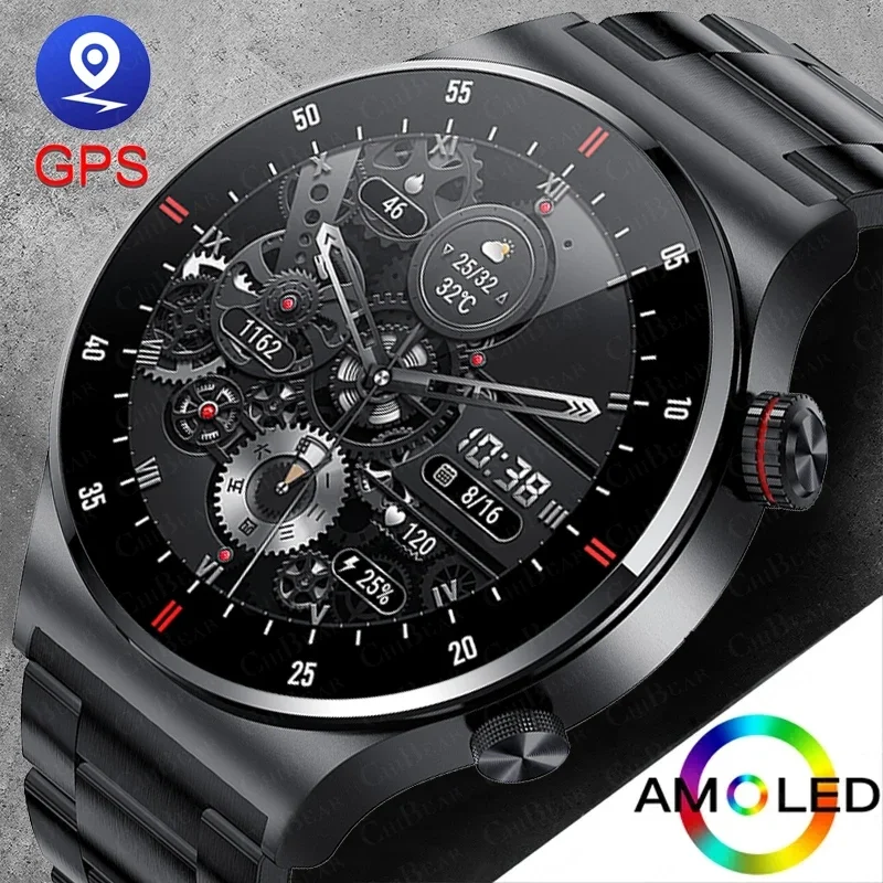 

GPS ECG+PPG Bluetooth Call Smart Watch Men 2025 Sports Bracelet NFC Waterproof Custom Watch Face Men SmartWatch For Android