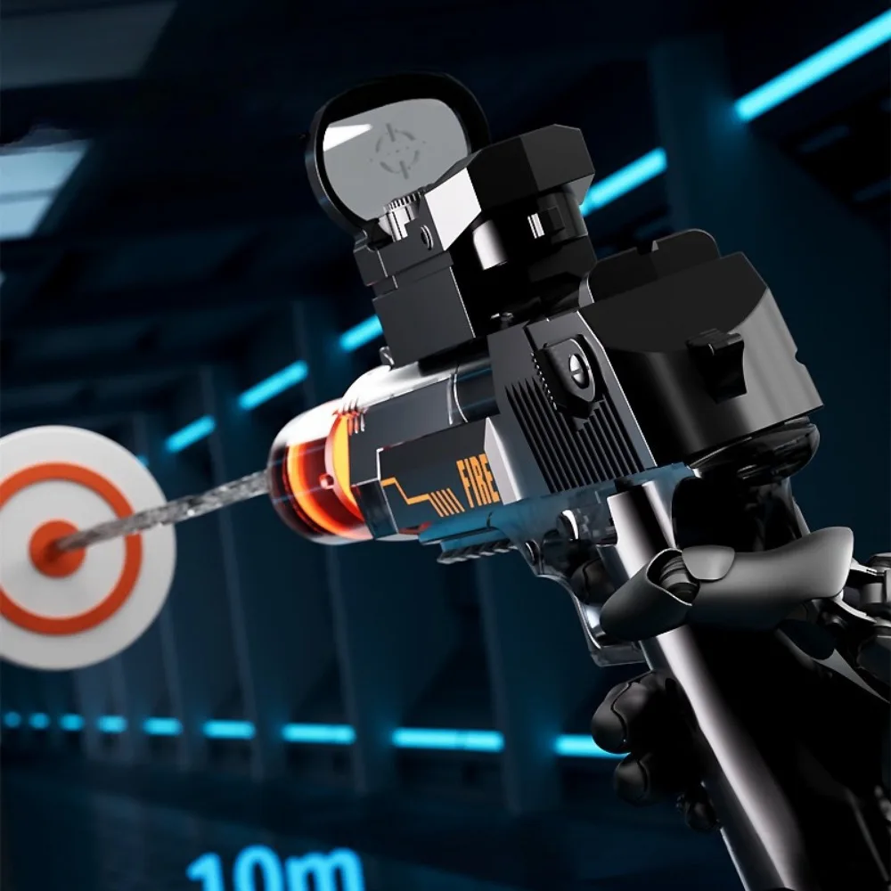 ใหม่ปืนฉีดน้ำไฟฟ้าพร้อมแสงสเปรย์เอฟเฟกต์เปลวไฟความเร็วสูงที่มีประสิทธิภาพปืนฉีดน้ำกลางแจ้งเกมต่อสู้สำหรับของขวัญวันเกิดคริสต์มาส