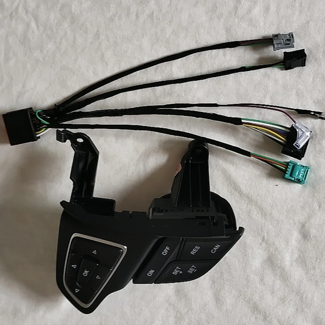 

For Ford Focus Mk3 2015-2017 Kuga 2017 Cruise Control Switch Car Steering Wheel Button Bluetooth Audio Button With Cables