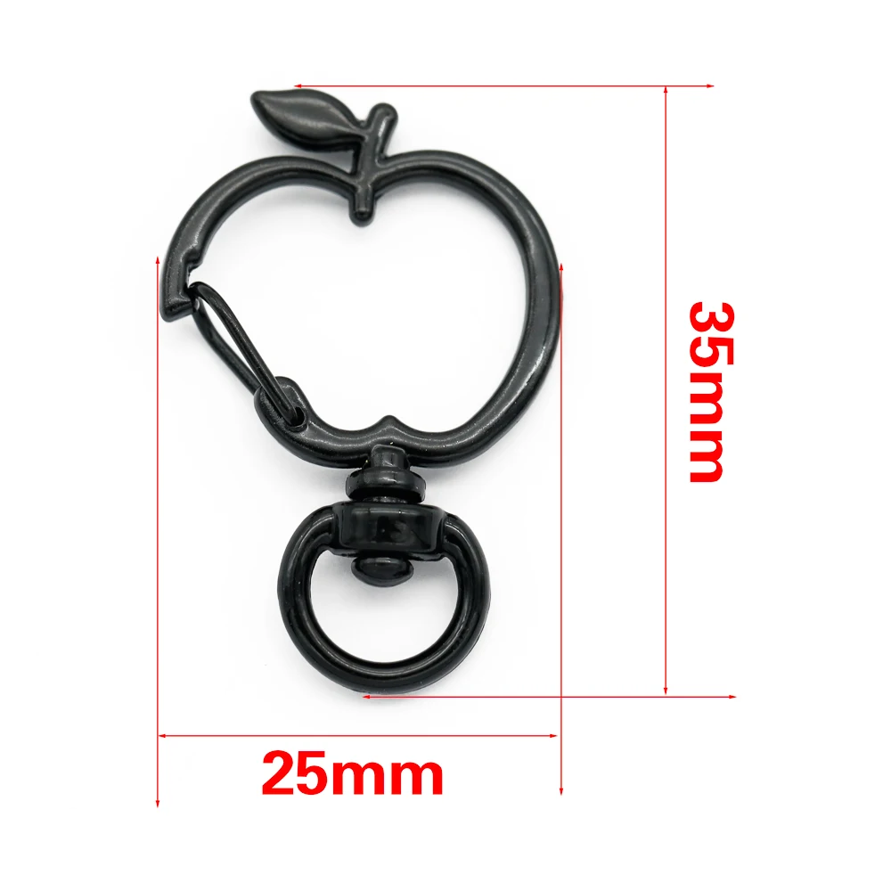 5pcs Apple Shape Trigger Clips Buckles Spring Buckle Snap Hook Lobster Clasp Hooks Split Key Ring For Diy Keychain Accessories