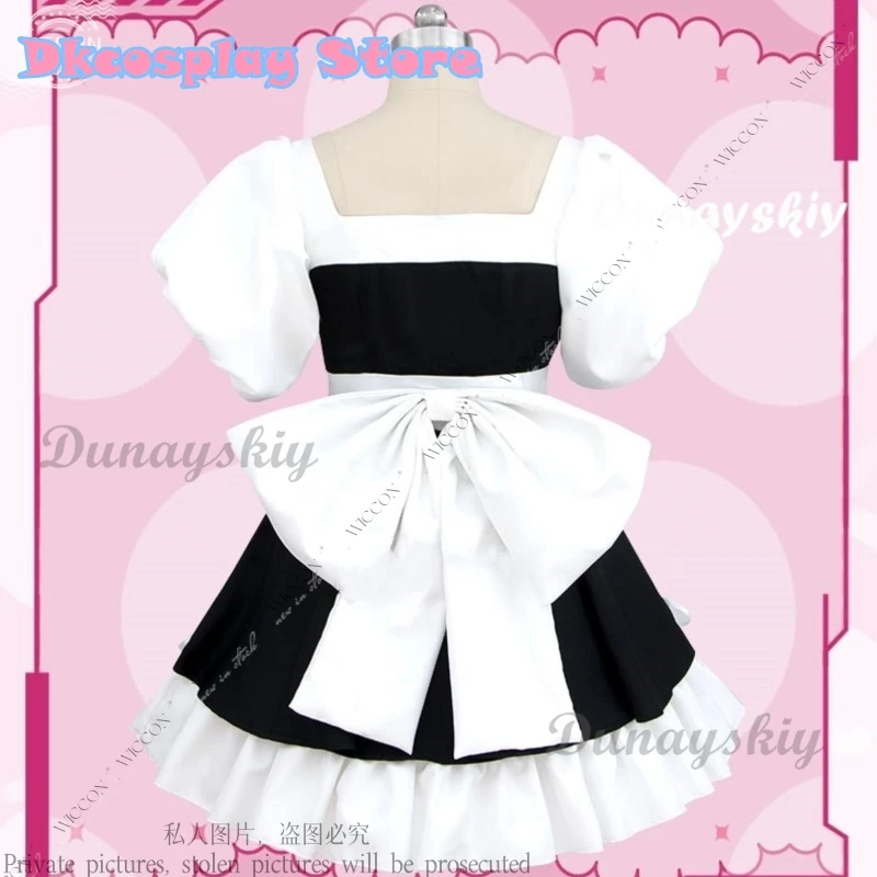 Anime alien estágio sua galeria cosplay lolita vestido uniforme de empregada cosplay traje peruca halloween bonito mulher role play roupa diária