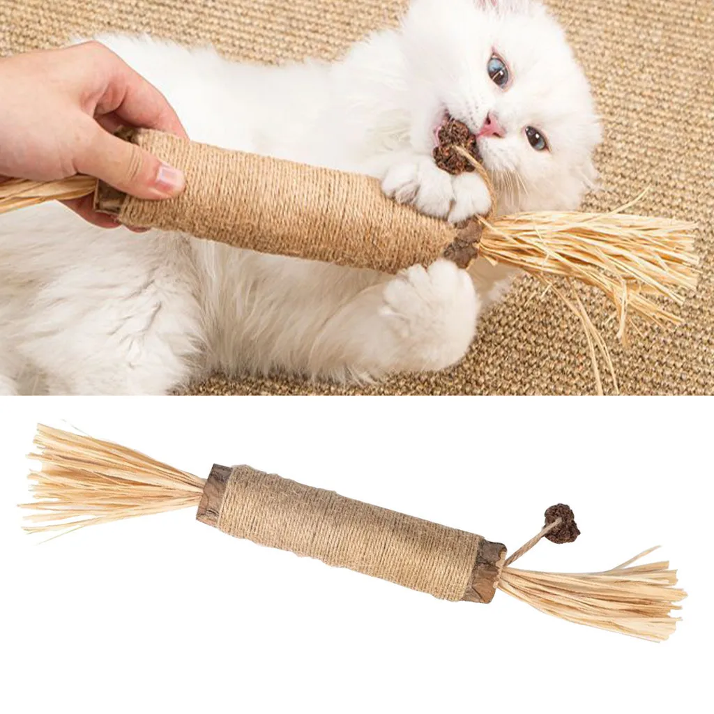 

1PcCreative Cat Toys Silvervine Chew Stick Polygonum Kitty Raffia Grass Pet Supplies Cleaning Teeth Stick Pet Bite Cat Hemp Rope