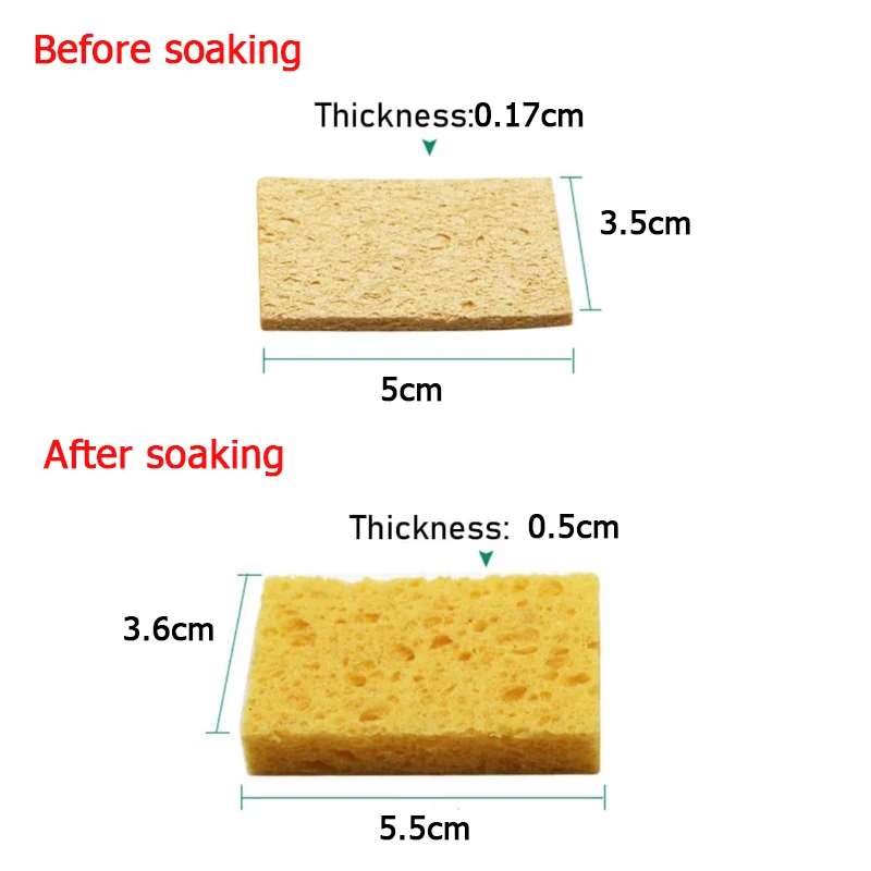 고온 내성 전기 아이언 팁 청소 스폰지, 직사각형 청소 클리너 패드, 고품질 5 개, 3.5x5cm