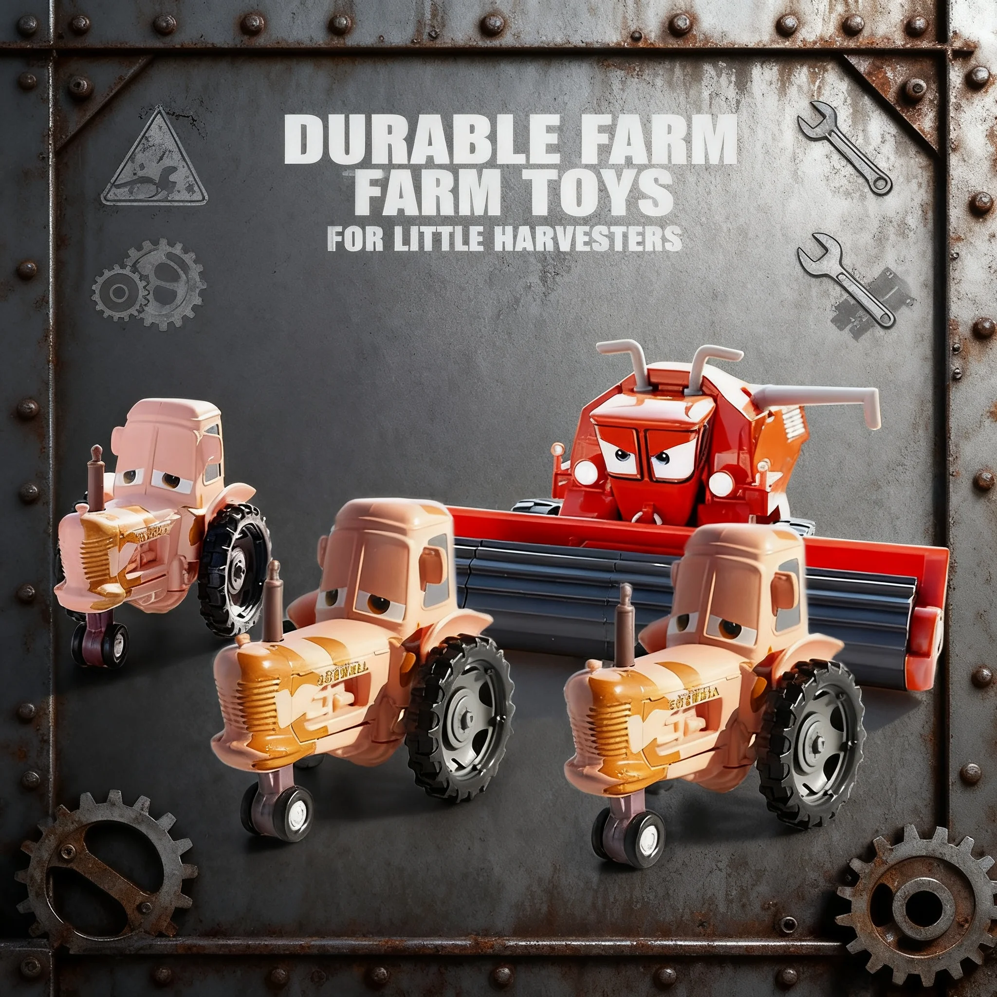 Hot Super Cars Frank Green Orange Harvester Alloy Kids Toy Model Car Vehicle