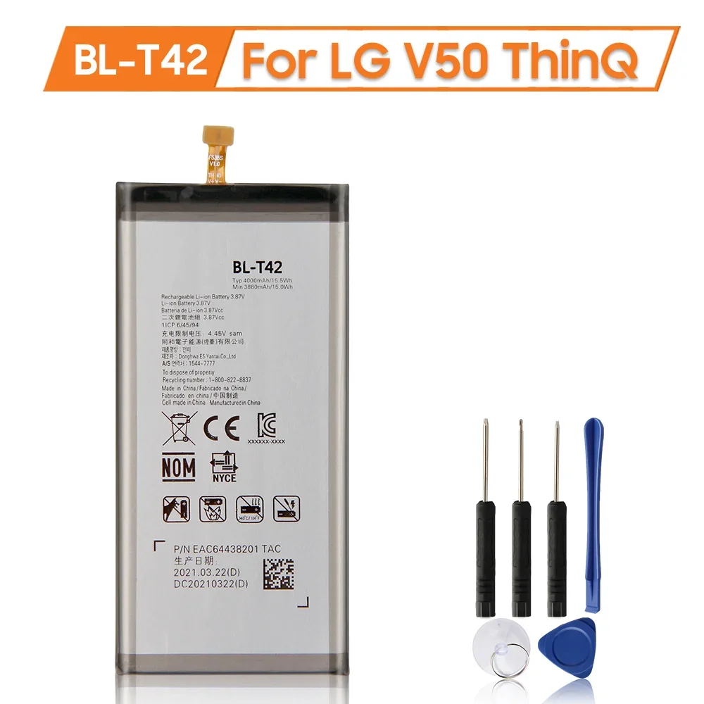 Production Date 2024 Phone Battery For LG V60 V50 ThinQ 5G V40 ThinQ Q710 V30 H930 V20 H990N  V10  H961N LS998 Q8 2018 Version