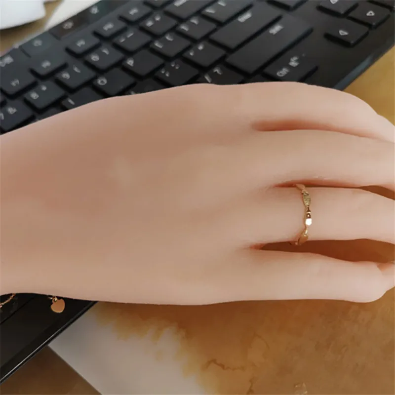 Anillo de pez pequeño de Plata de Ley 925 para mujer, accesorios de joyería chapados en oro, regalo de cumpleaños de lujo Simple