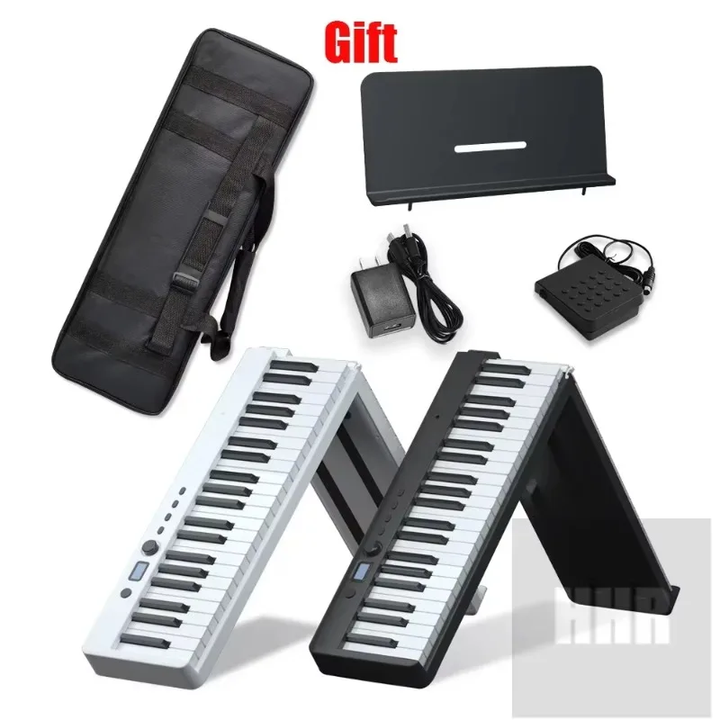 Black Digital Piano Portable 88 Keys Foldable Multifunctional Digital Piano Electronic Keyboard Student Musical Instruments