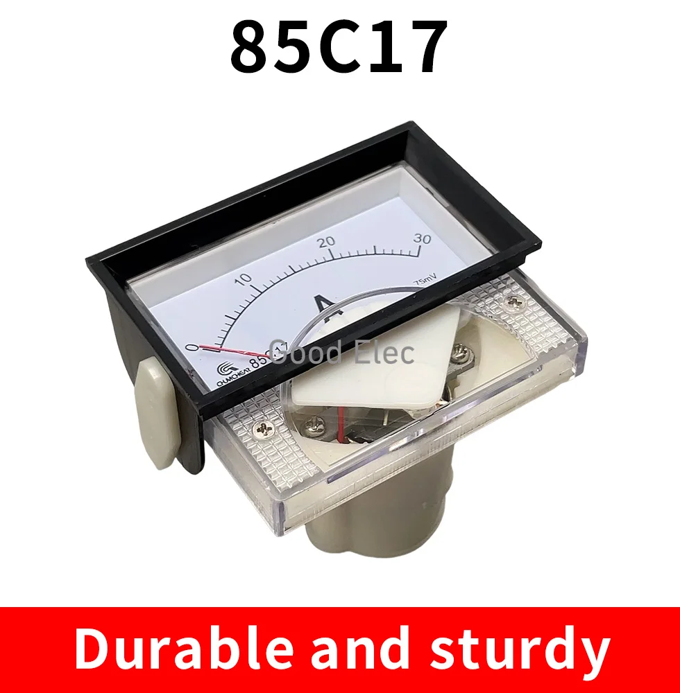 85C17 DC 1A 2A 3A 5A 10A 15A 20A 30A 50A 75A 100A Analog Current Panel Meter Ammeter for Circuit Testing Ampere Tester Gauge