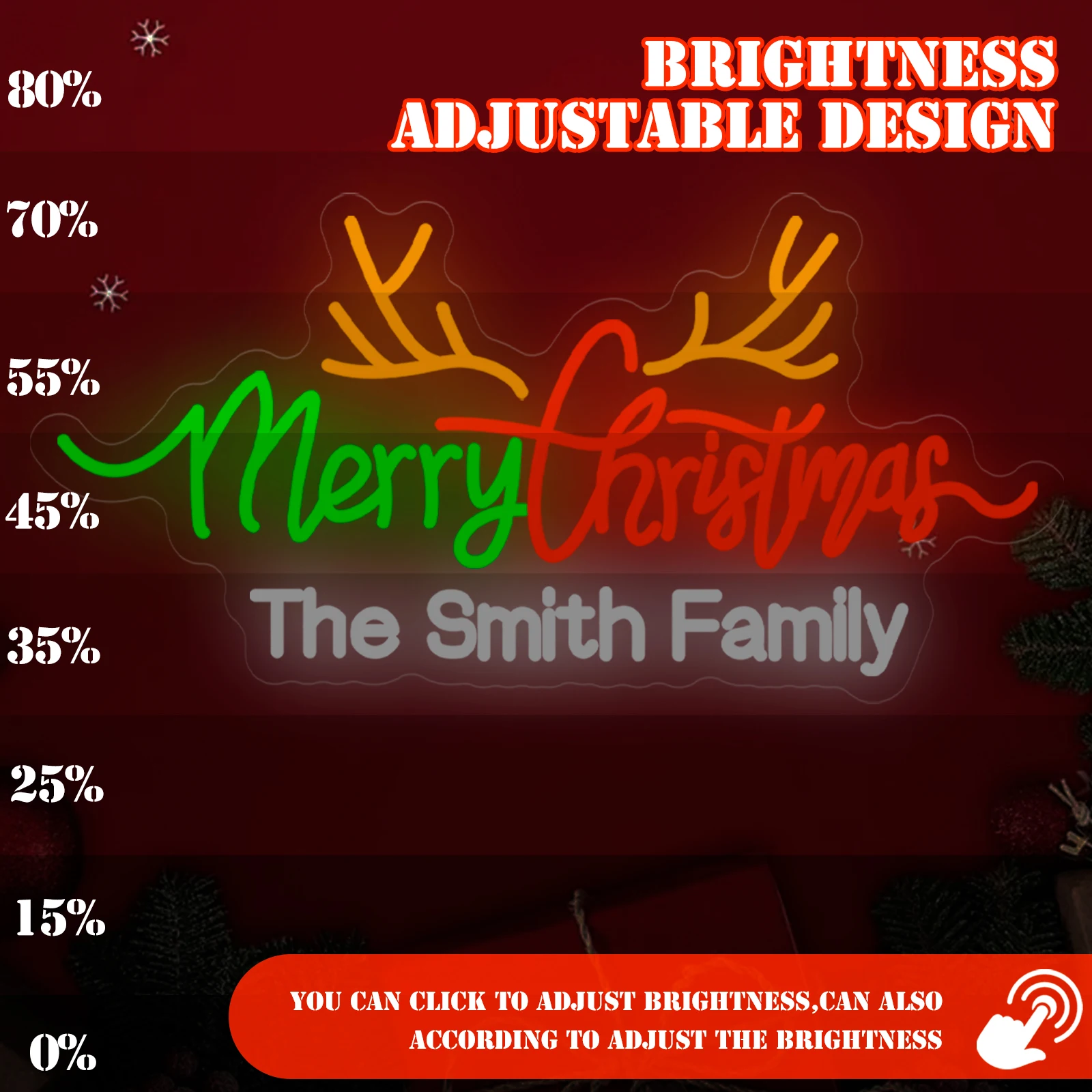 علامة نيون مخصصة لعيد الميلاد علامة نيون LED مخصصة تعمل بمنفذ USB علامة اسم شخصية ديكور جدار لحفلات الزفاف وأعياد الميلاد والهالوين