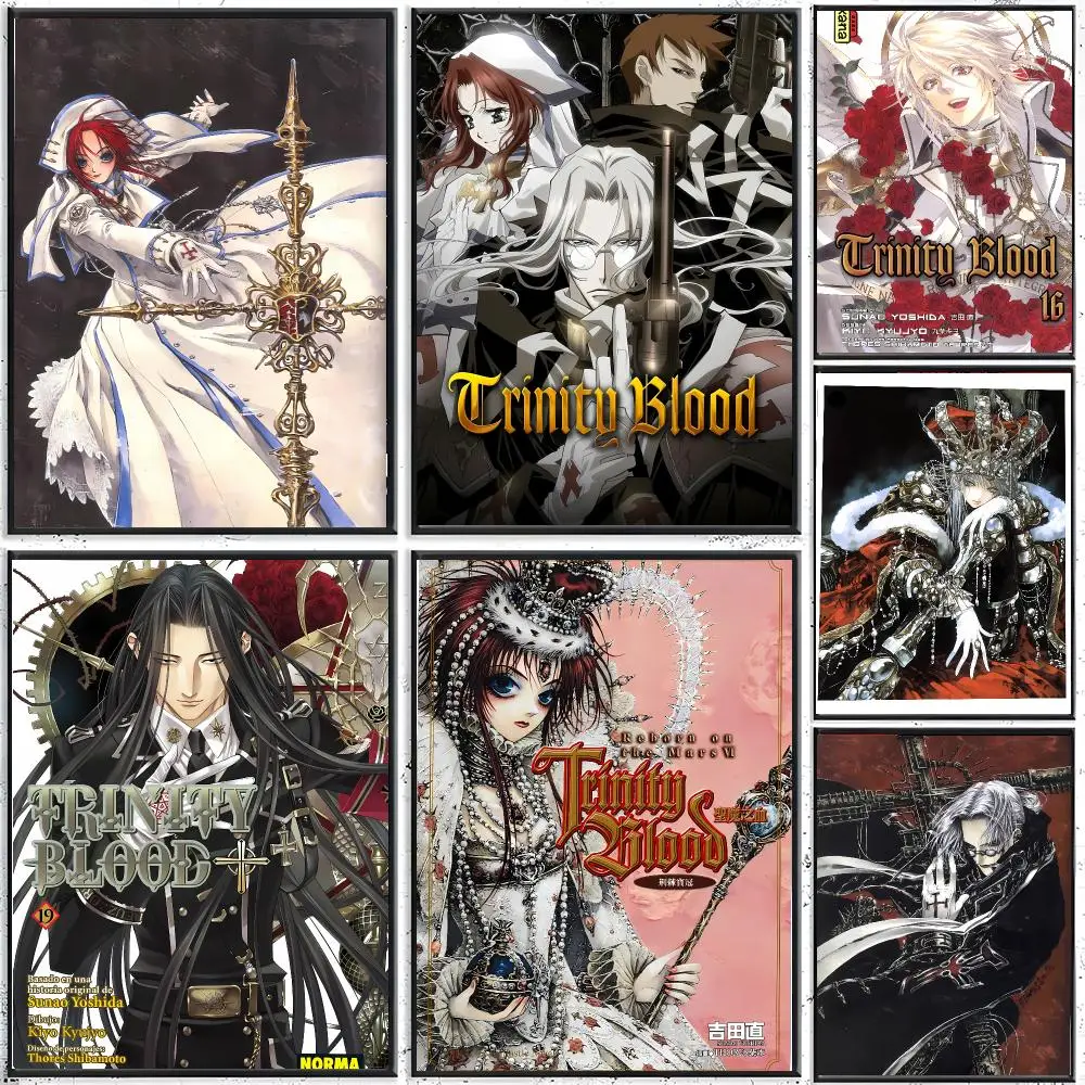Gothic Vampire Manga T-Trinity BloodS Poster Modern Indoor Wall Decor & Aesthetic Home Space Design