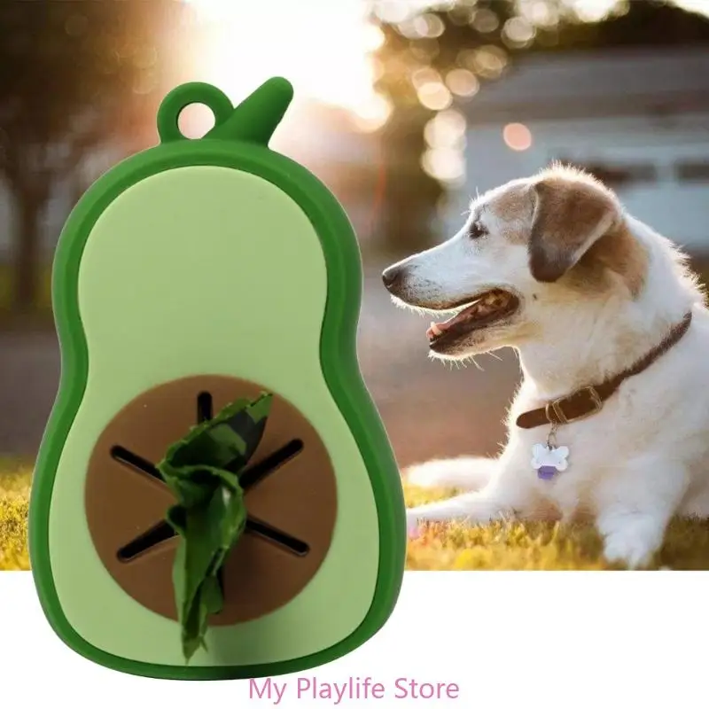 Silicone Avocado Shape Dog Poop Bag Dispenser Waste Bags Holder Dispensers Poop Bags Dogs Trash Pet Clean Outdoor Accessories