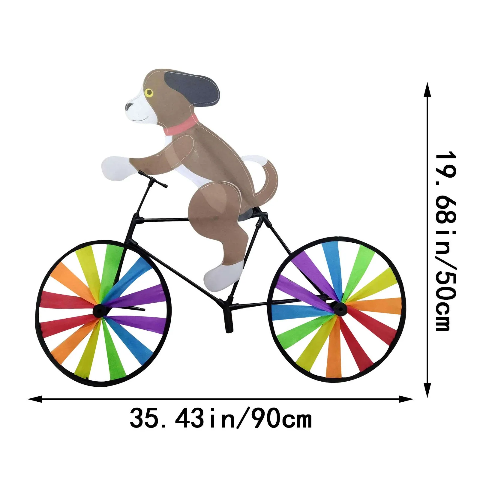 Tęczowy wiatrak kot pies tygrys na rowerze DIY wiatraczek rowerowy wirujący na trawnik ogrodowy gadżety dekoracyjne zabawki dla dzieci
