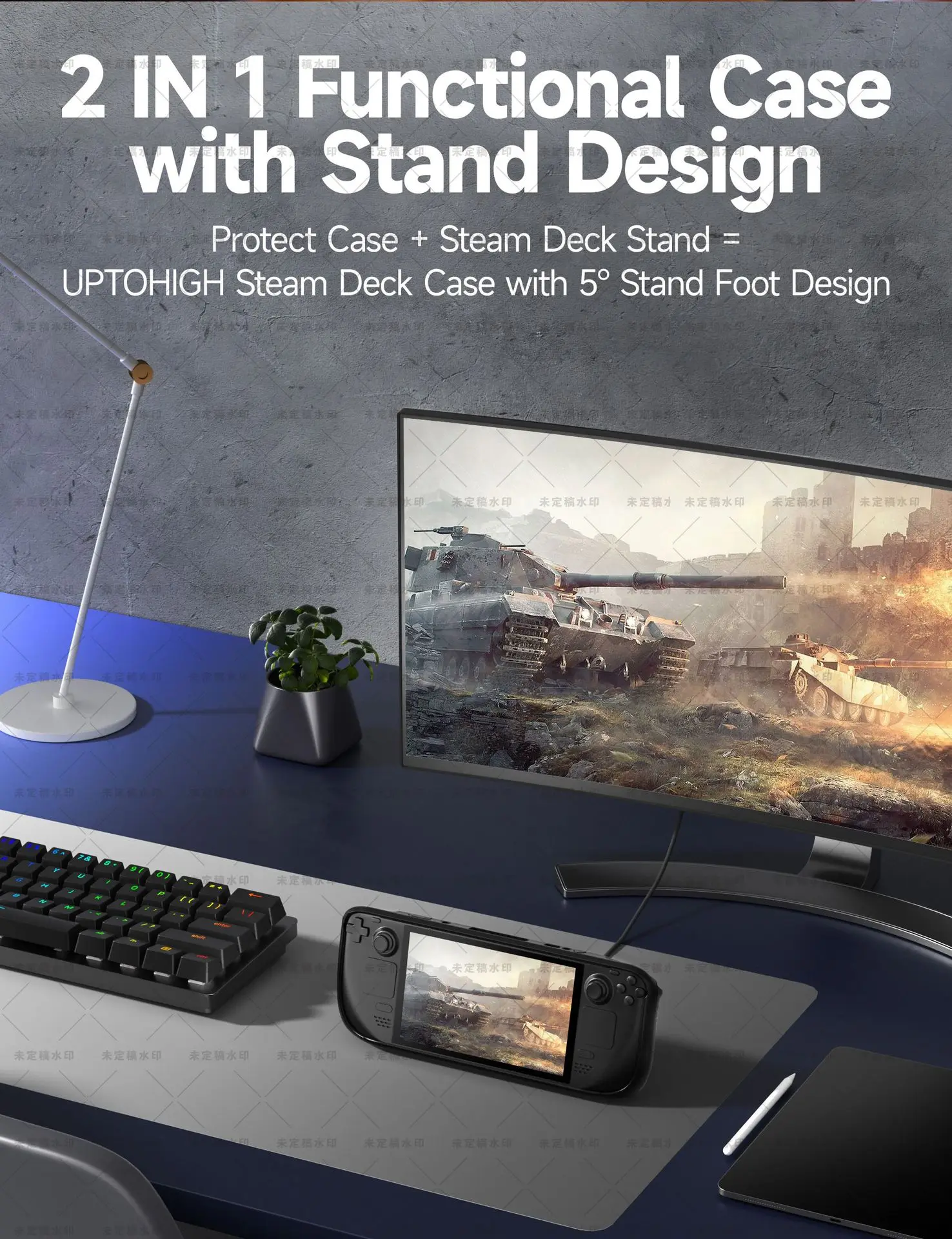 Suporte 6 da base da tevê da estação de docking da plataforma do vapor em 1 doca 60hz hdmi do suporte da liga de alumínio do cubo-compatível USB-C para o console da plataforma do vapor