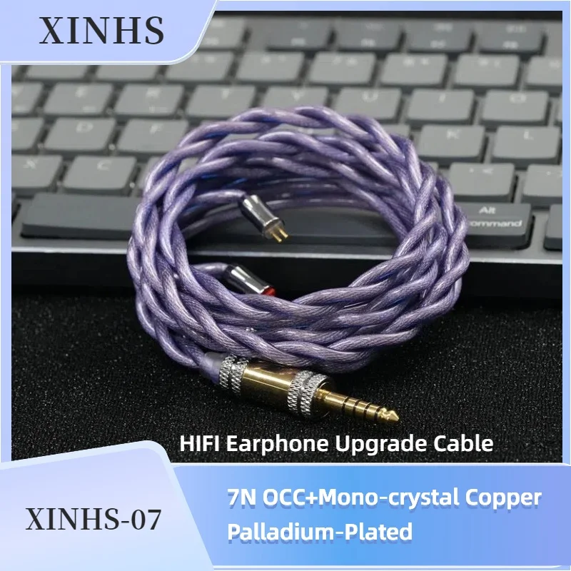 

XINHS XH07 2-Cores Purple LITZ Structure 7NOCC+Mono-crystal Copper Palladium-Plated HIFI Headphone Upgrade Cable
