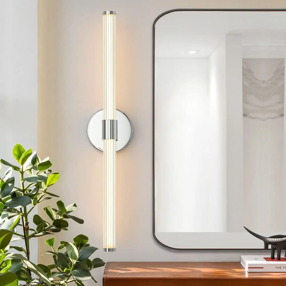 

LED Bathroom Vanity Light 360° Full Lighting Fixture Mirror Vanity Light Bar Wall Light Bedroom Living Room Chrome Wall Light