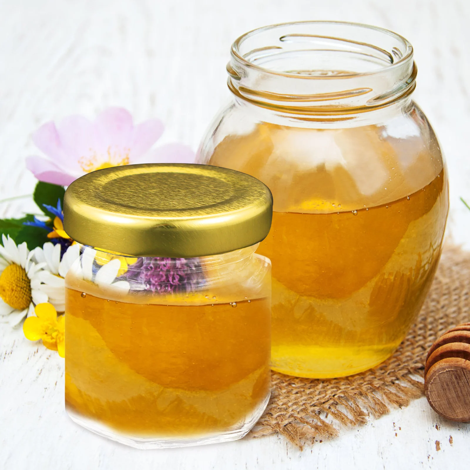 

20Pcs Honey Storage Jar Transparent Glass Thick Lid Container Kitchen Jam Syrup Pot Honey Pot Jars with Lids