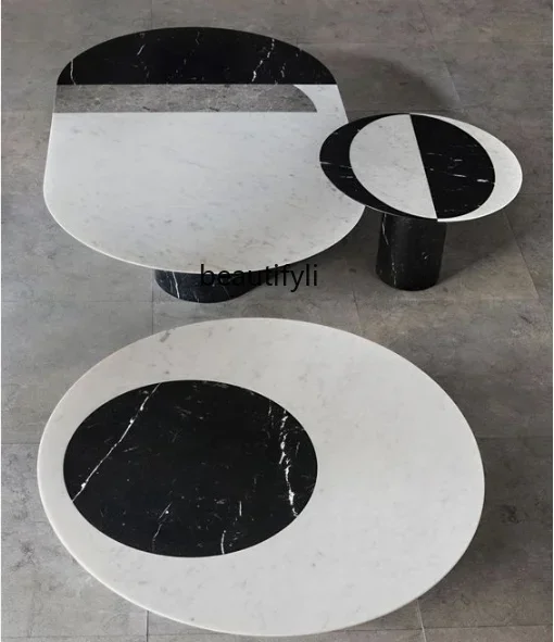 D178 Nordic simple light luxury marble dining table villa model room round color matching dining table small apartment table D9