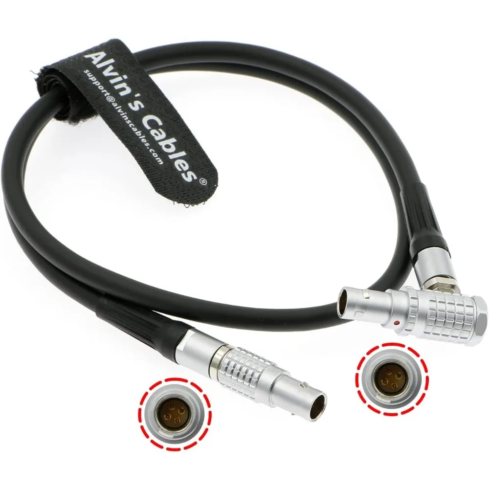Alvin’s Cables Teradek RT Motor Cable for Teradek MDR.X Receiver | MOTR.X Motor| MK3.1 Motor Straight to Right Angle 4 Pin Male