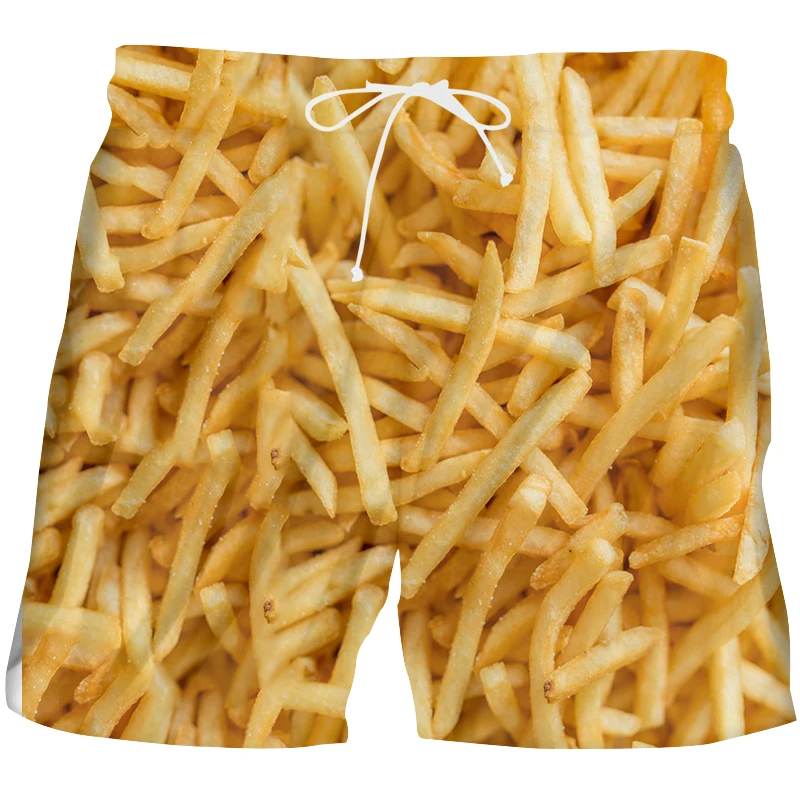 Food Burger neue Sommer Casual Shorts Herren cool gedruckt 3D Beach Board Shorts Mann HipHop Punk elastische Taille Hose Drops hip