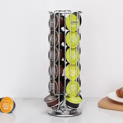 Soporte metálico para cápsulas de café Dolce Gusto, Torre cromada, estante de almacenamiento para 24 piezas