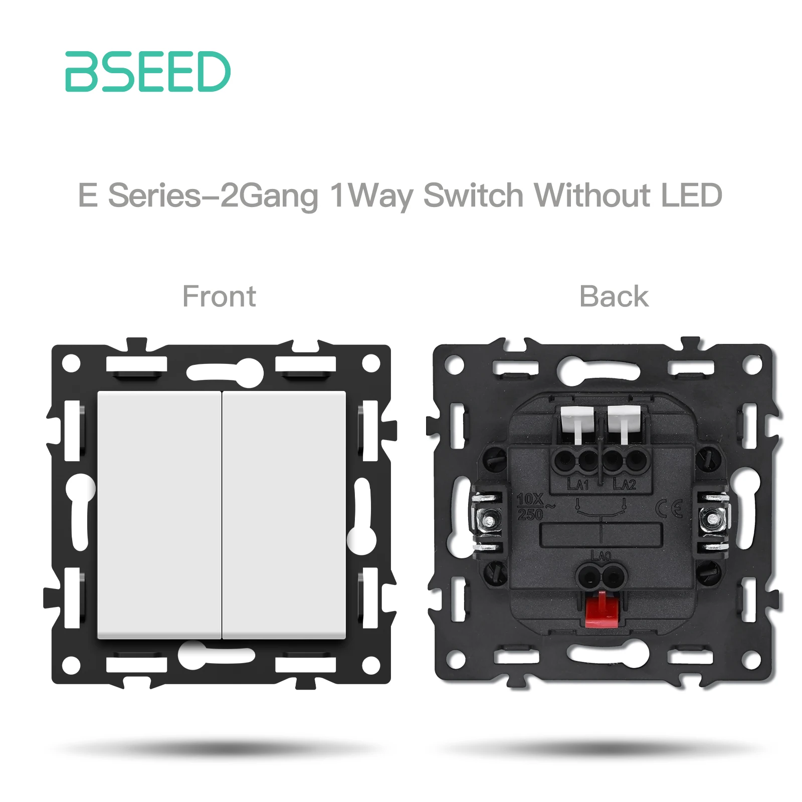 BSEED 1/2/3-fach Schaltermodule E-Serie 86mm Drucktastenschalter mit Anzeigeleuchte DIY Kombinations-Wandsteckdosen