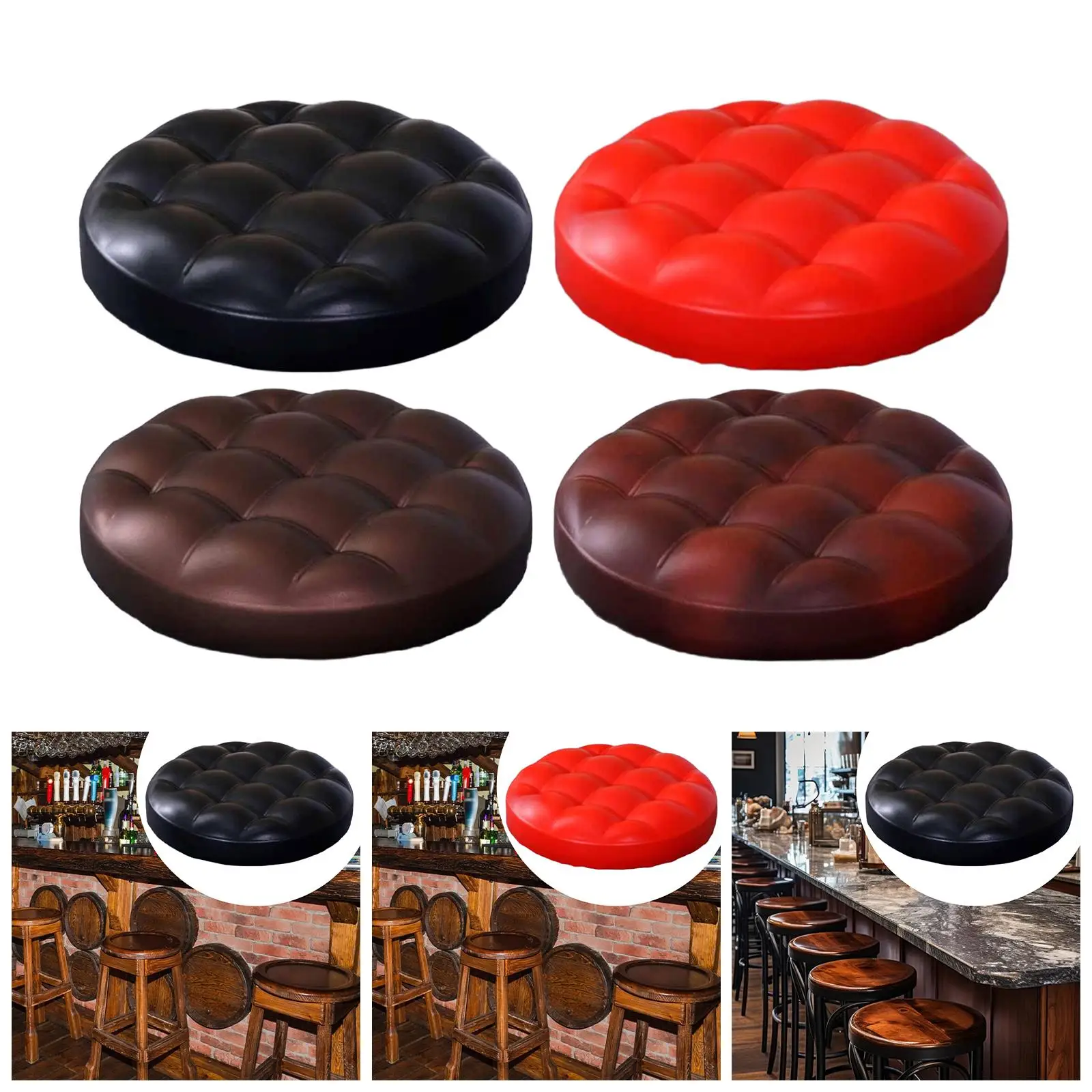 Barstool Seat Cushion Replace Part Waterproof Padded Rotate Chair Pad Barstool Accessories for Dining Room Restaurant Kitchen