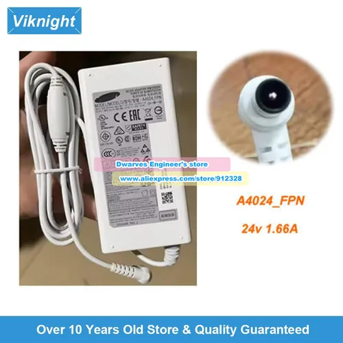 Imagen 1 del producto Adaptador de CA A4024_FPN fino blanco genuino 24V 1.66A PSU para barra de sonido Samsung HW-T555 HW-M450 HW-K550 HW-J550 Q60R HW-H750 HW-K650