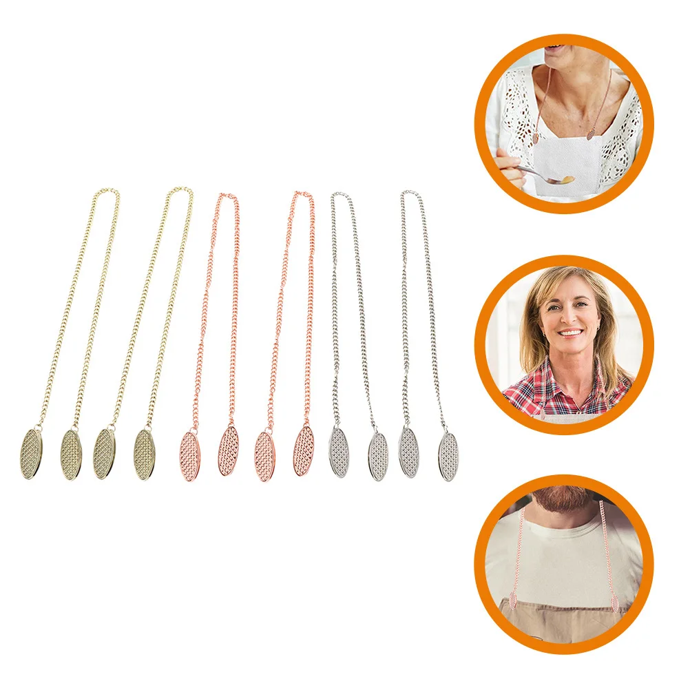 

6Pcs Napkin Clips Metal Chain Bib Clips Zinc Alloy Multipurpose Napkin Holders for Home Restaurant Outdoor Use