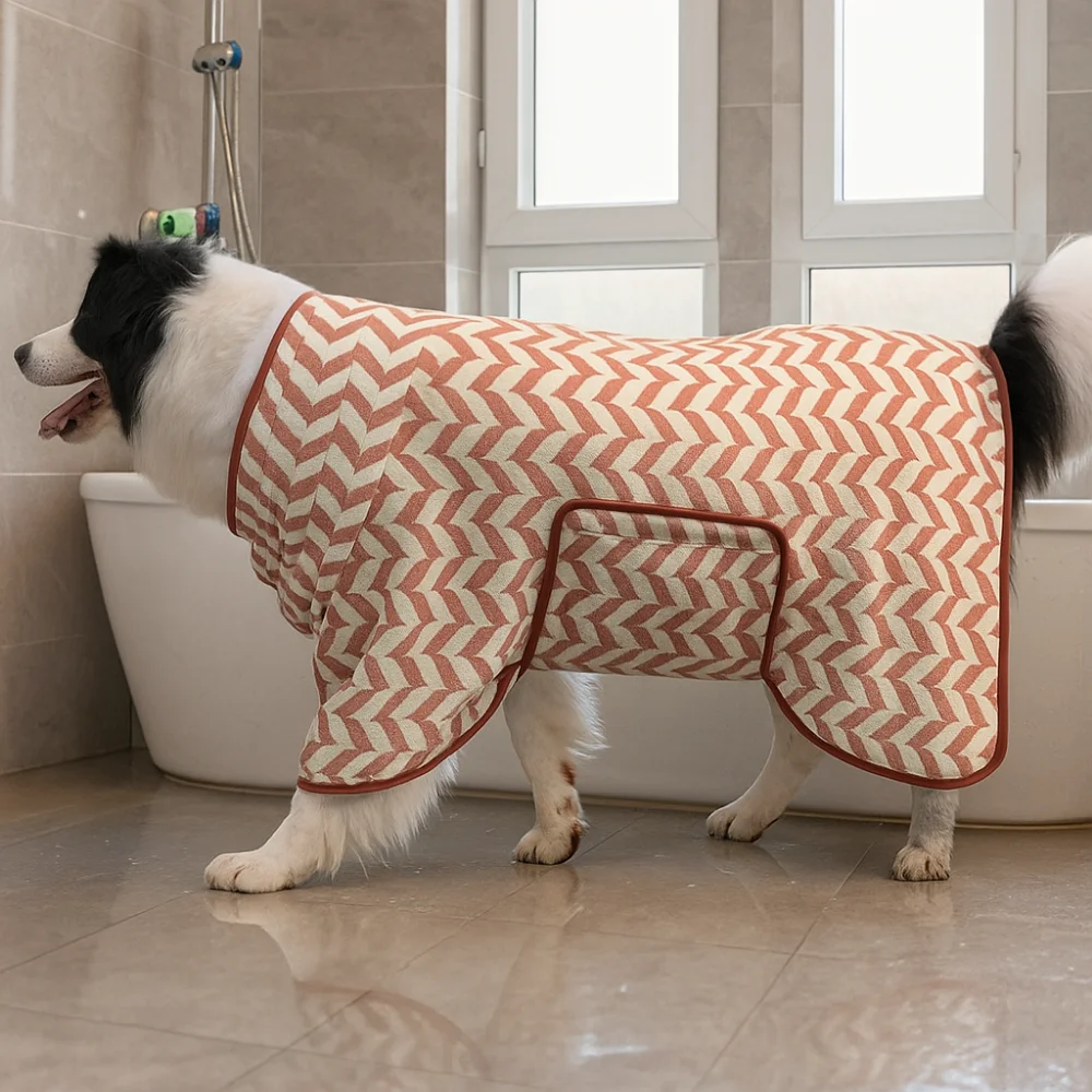 

Pet Supplies Super Absorbent Dog Bath Robe Keeping Warm Microfibre Pet Absorbent Towel Adjustable Soft Dog Drying Coats Wipe Dog