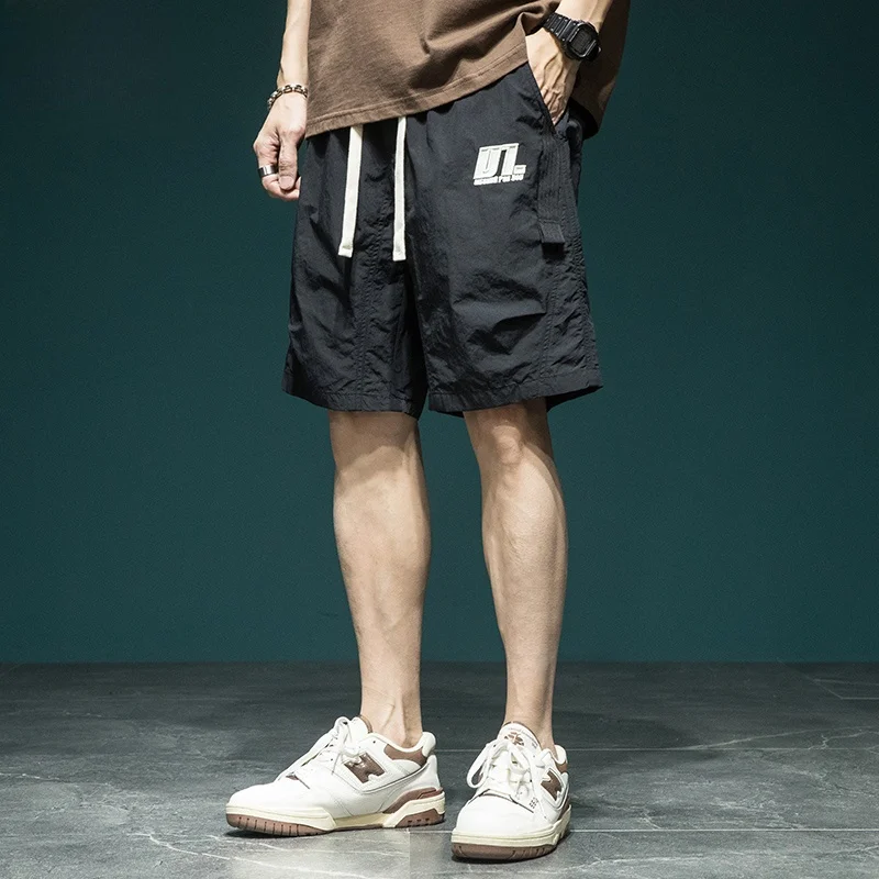 

American Sle Outdoor Workwear orts Men's Loose Summer Trendy Casual Pants Large Size Qui Dry Five-Quarter Pants