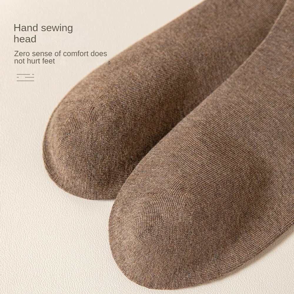 1 Pair Autumn Winter Pure Color Women Socks Thin Leg JK Cotton Medium Tube Cotton Long Tube High Tube Socks Blackmid-calf Socks
