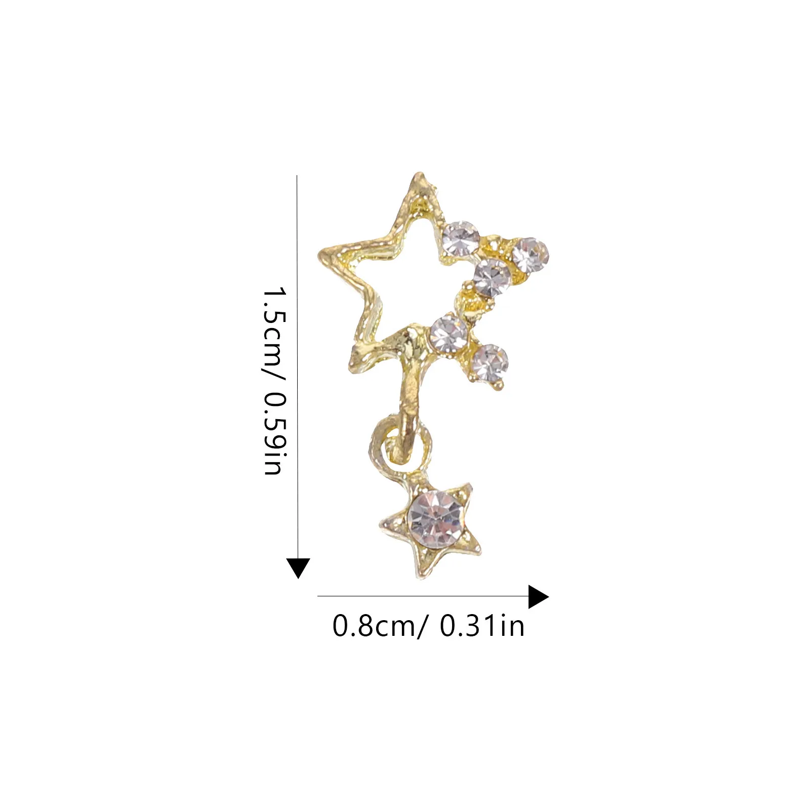 30 stuks stervorm nagelbedels metalen decoratieve nageldecoratiebedels voor acrylnagels strass manicurebenodigdheden