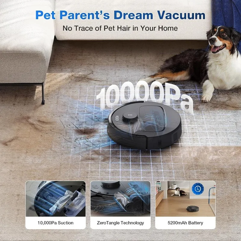 ECOVACS DEEBOT N30 Omni Robot Vacuum and Mop, 10000Pa Suction, TruEdge Adaptive Edge Mopping, ZeroTangle 2.0 Technology