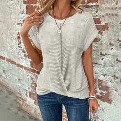 M XXL Short Sleeve Tops for Women Clothing 2024 Summer Solid T-shirt Tee Fashion Korean Casual Slim Pullover Femal Blouse Shirt