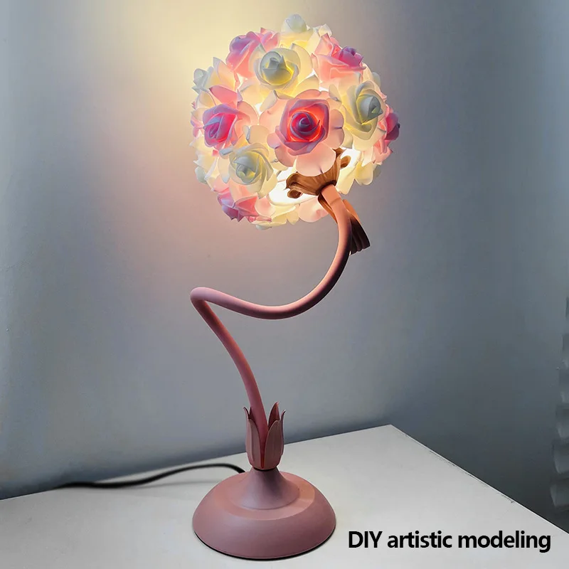Minimalist Rose Table Lamp Bedroom Bedside Lamp Decorative Night Light