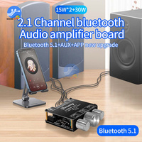 2.1 Channel 5.1 Bluetooth 15W*2+30W Audio Power Amplifier Board Module High and Low Tone Subwoofer APP Bluetooth Password