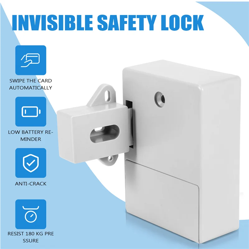 A73E-Digital Cabinet Intelligent Electronic Locks Invisible Sensor Lock EMID IC Card Drawer For Wardrobe Furniture Hardware