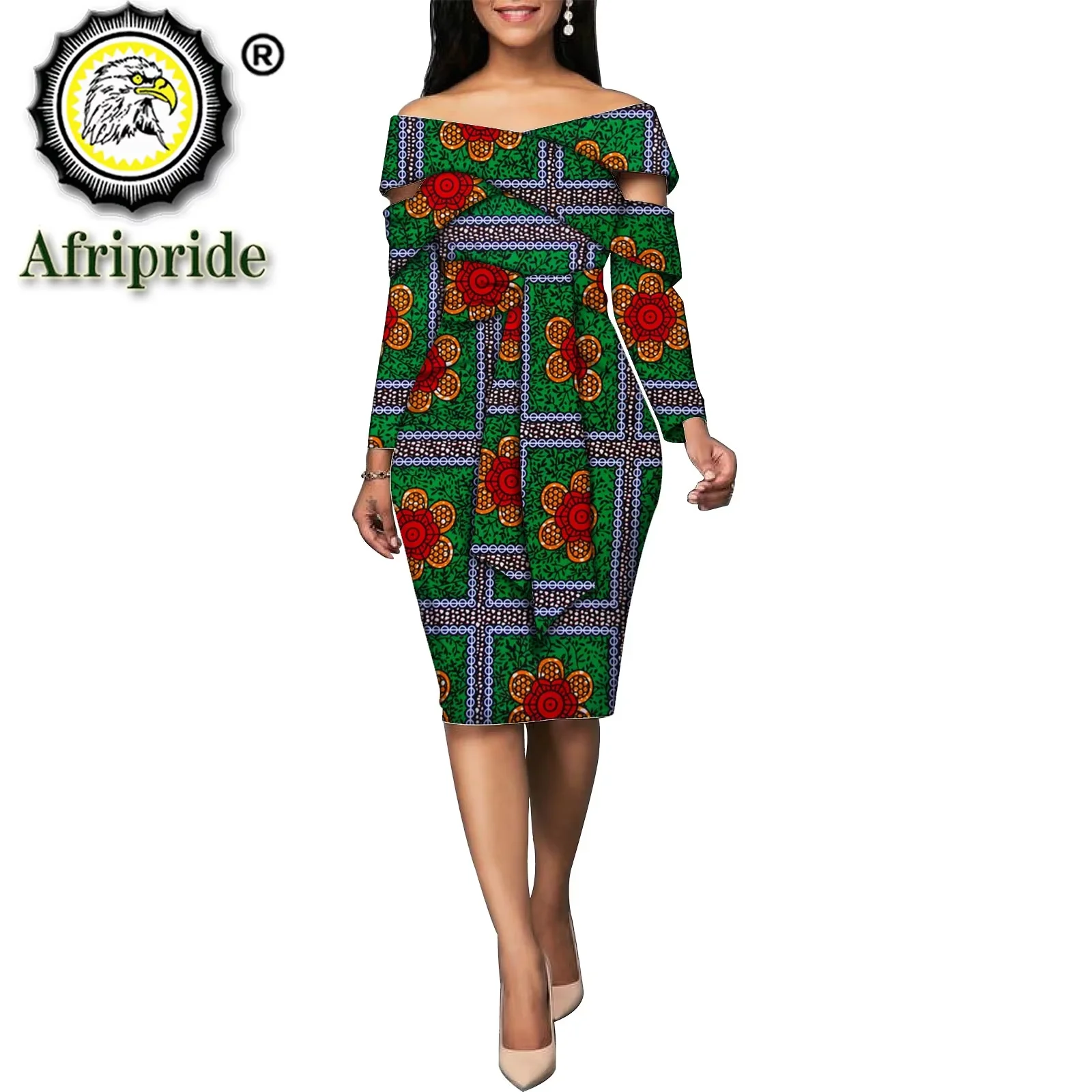 2026 African Print Dresses for Women Summer Dashiki Dress with Sashes Ankara Omighty Fabric Party Dress S1925061