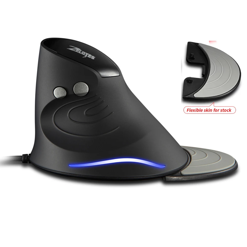 

Ergonomic USB Wired Vertical Mouse with Removable Wrist Rest LED Backlit Prgrammable Gaming Mouse Vertical
