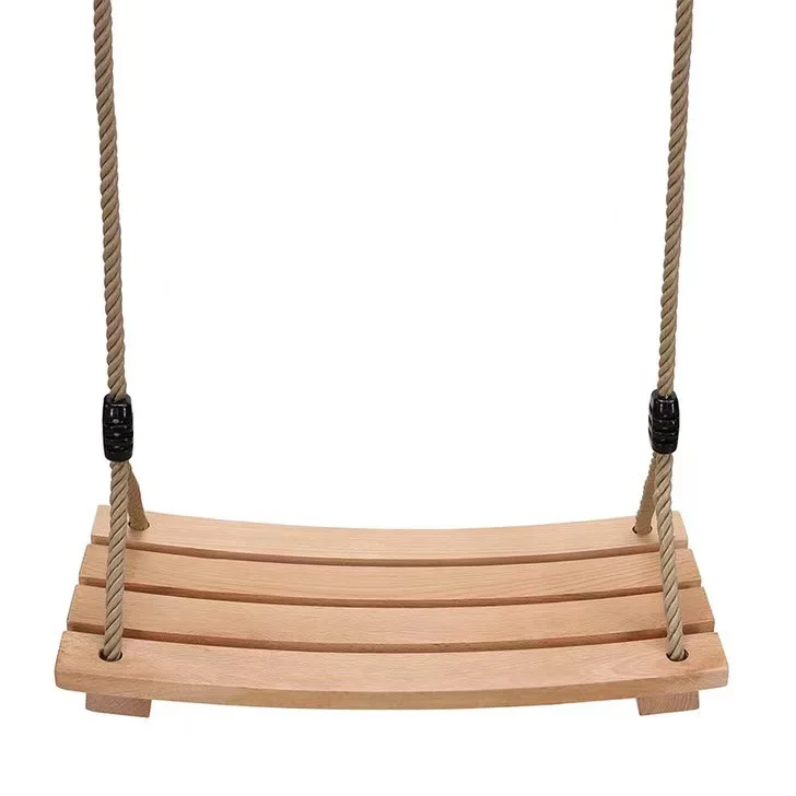 

2025 Hexagon Shape Indoor/Outdoor Wood Tree Swing Seat Children And Adult Kids' Wooden Swing Set With Rope