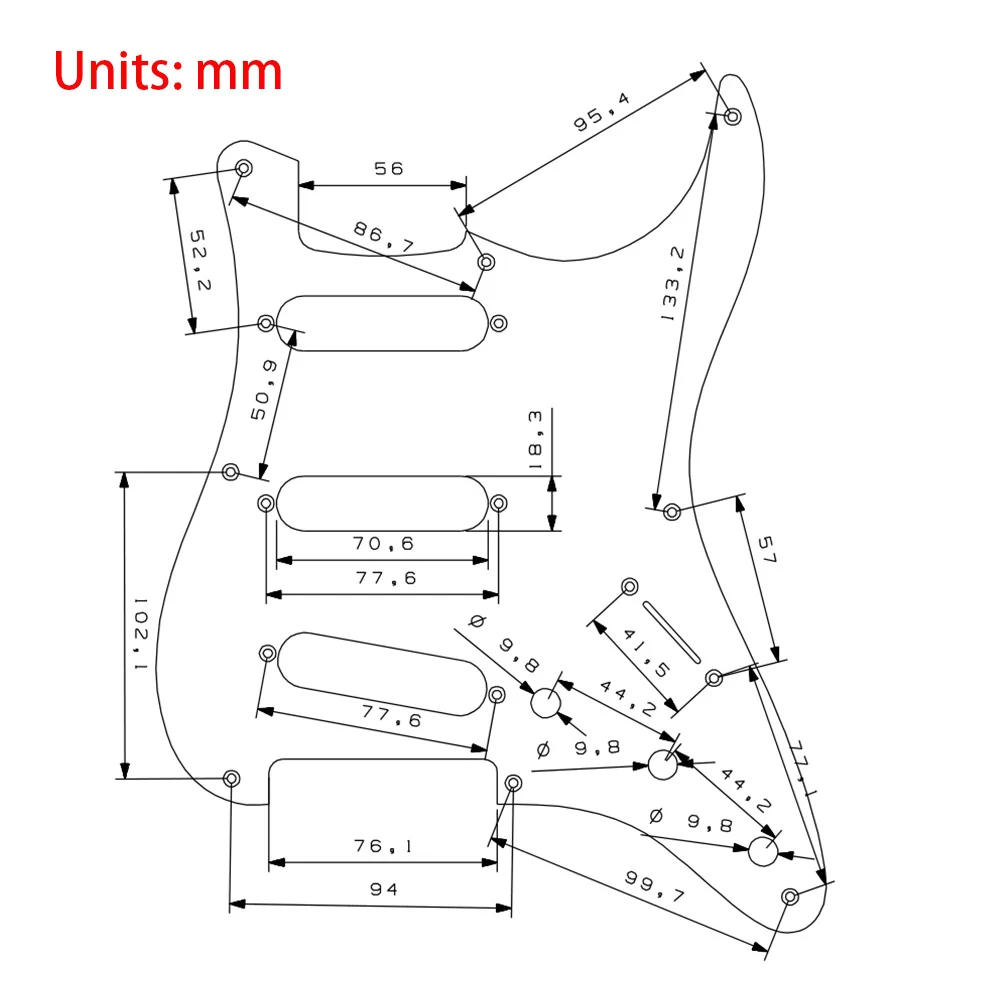 Guitar guard 8-Holes Aluminum Anodized Modern Style Strat SSS Guitar Pickguard Scratch Plate Fits for American/Mexican CS Fend